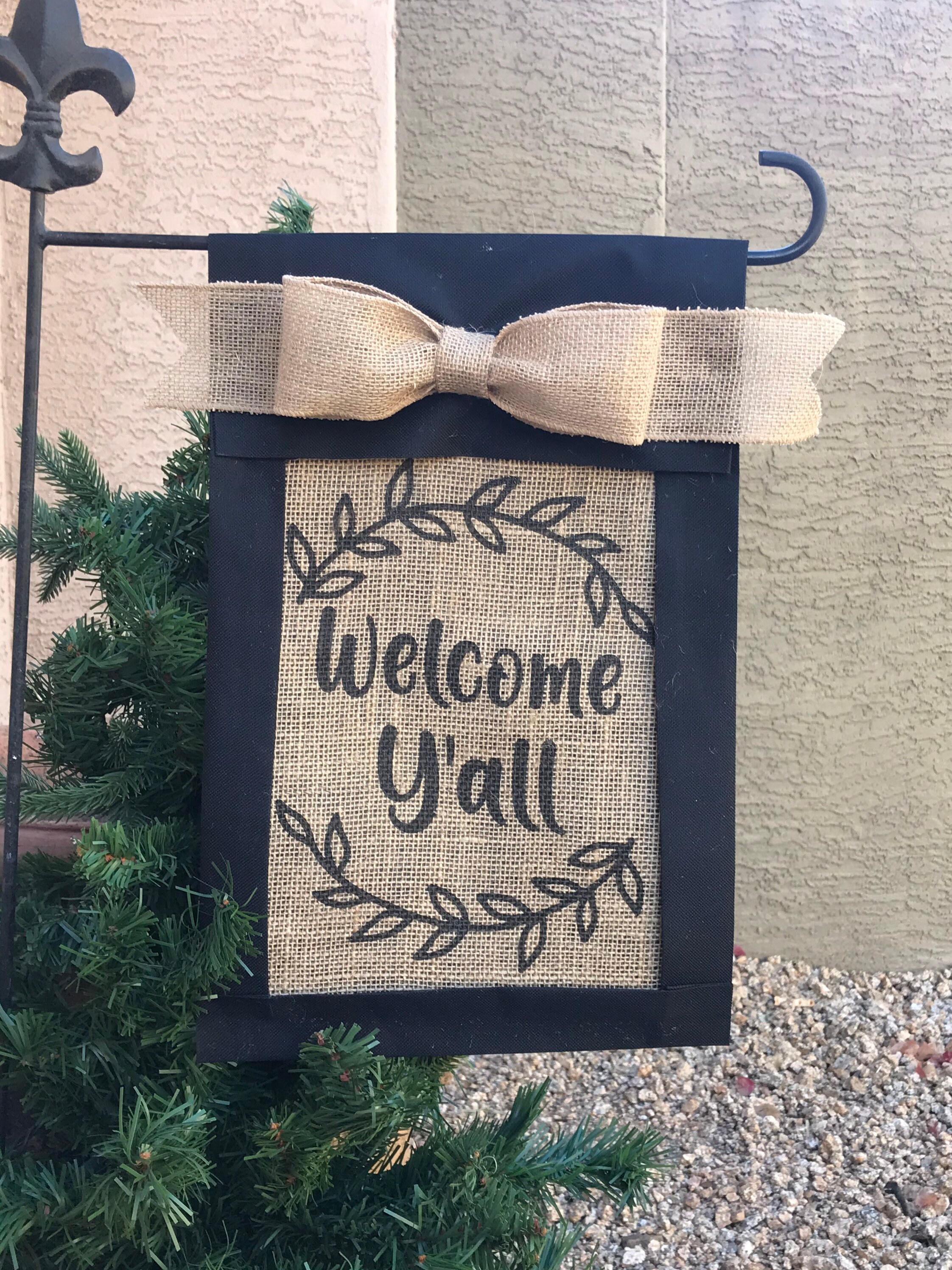 Bandera personalizada del jardín burlap para los nuevos | Etsy