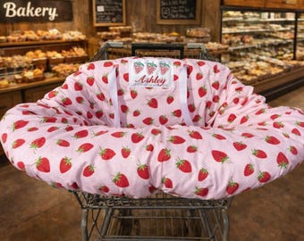 Personalized Strawberry Shopping Cart Cover: Baby High Chair Cover
