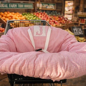 Personalized Gingham Shopping Cart Cover, High Chair Cover Buggy Cover