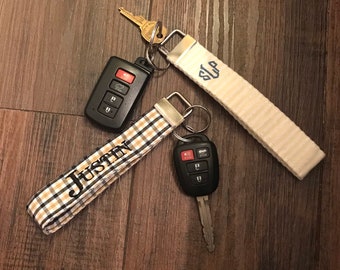 Custom, personalized, embroidered  Keychain wristlet, key fob, key holder, monogrammed keychain