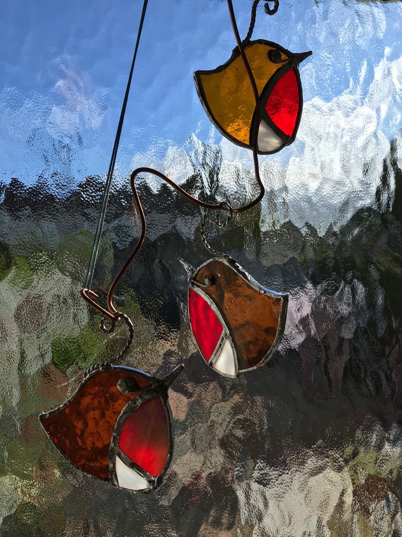 Stained Glass Robin Etsy UK