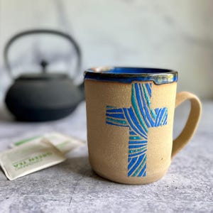Handmade Ceramic Cross Coffee Mug | Alabama Veteran Owned