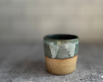 Handmade Ceramic Small Tea Cup, Made in Alabama, Whiskey Glass, Gift for Him, Valentine Gift, Gift for Dad, Gift for Mon, Farmhouse Rustic