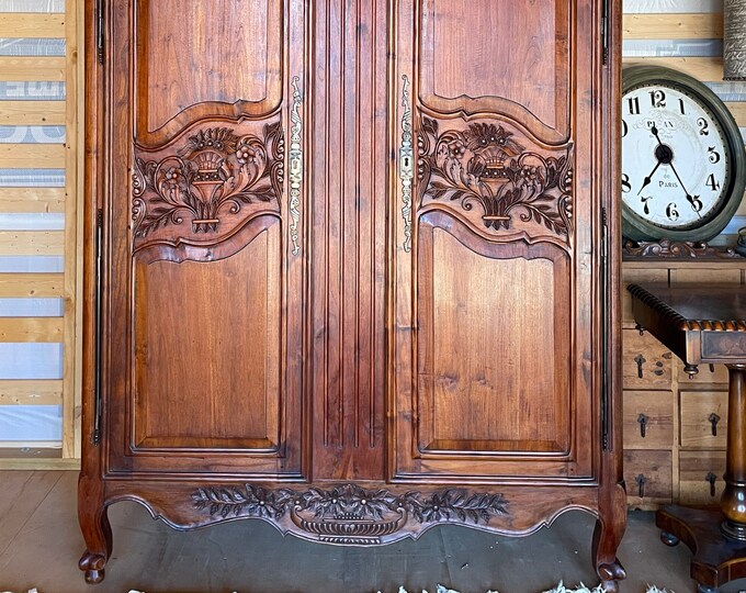 Solid Wood, Antique Armoire, 8 Feet Tall Etsy