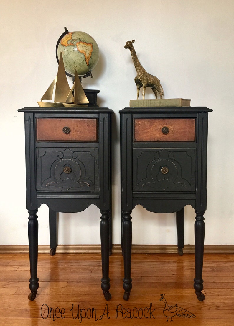 Custom Order Tall Skinny Nightstands/ Antique Bedside Tables/ Etsy