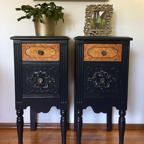 Custom Order Tall Skinny Nightstands/ Antique Bedside Tables/ Etsy