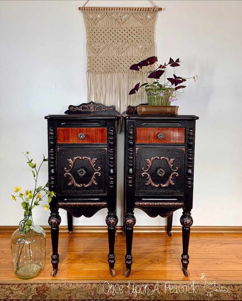 Custom Order Tall Skinny Nightstands/ Antique Bedside Tables/ Etsy