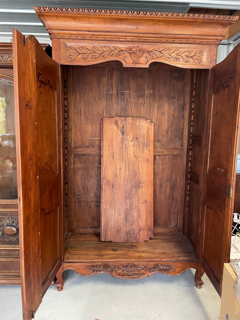 Solid Wood Antique Armoire 8 Feet Tall Etsy