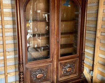 1800’s Knockdown Glass Cabinet/ Bookcase/ Antique Display