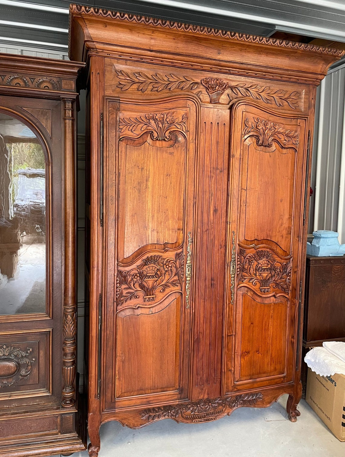 Solid Wood Antique Armoire 8 Feet Tall Etsy