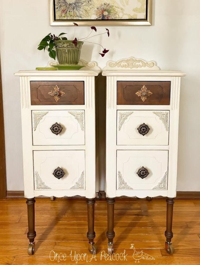 Custom Order Tall Skinny Nightstands/ Antique Bedside Tables/ Etsy