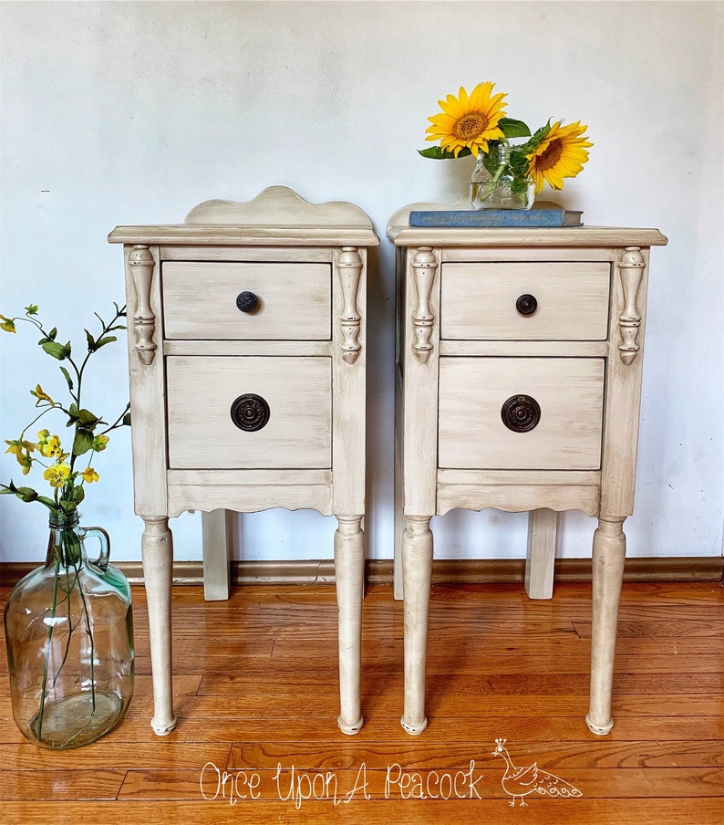 Custom Order Tall Skinny Nightstands/ Antique Bedside Tables/ Etsy
