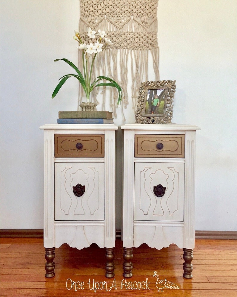 Custom Order Tall Skinny Nightstands/ Antique Bedside Tables/ Etsy