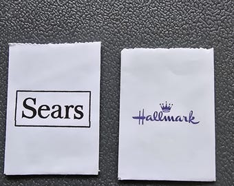 2 Miniature White Paper  Bags, 1/12 Scale Dollhouse