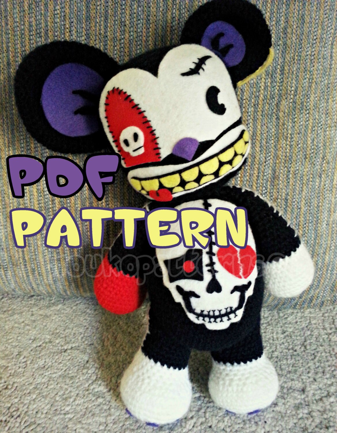 CROCHET-PATTERN: Voltaire's Deady, Evil Teddy Bear Amigurumi