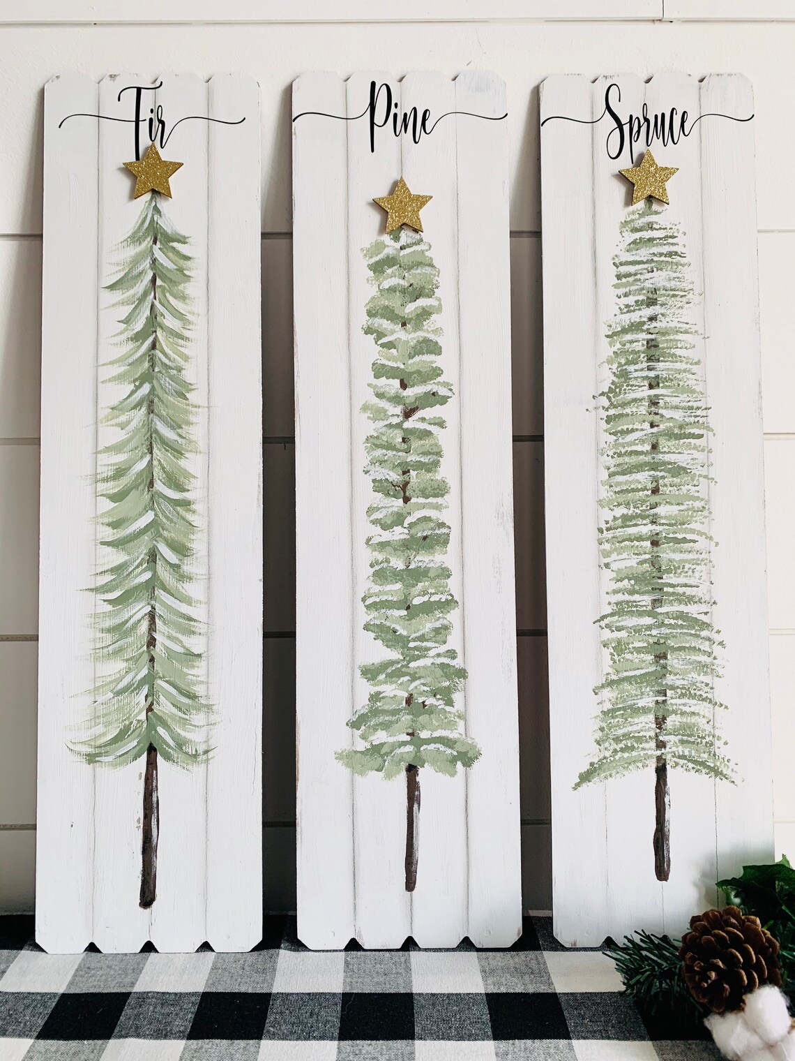 Adhesive Vinyl Decal fir Pine & Spruce Christmas Tree Etsy