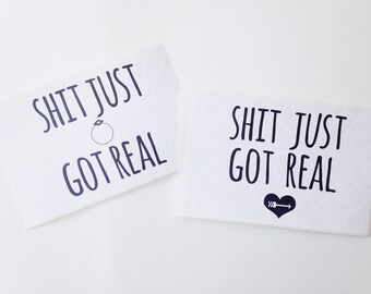 Wine Labels - Custom Wine Label - Bridesmaid Gifts - Bachelorette Party - Bridal Party Gifts - Bachelorette Favors - Shit Just Got Real