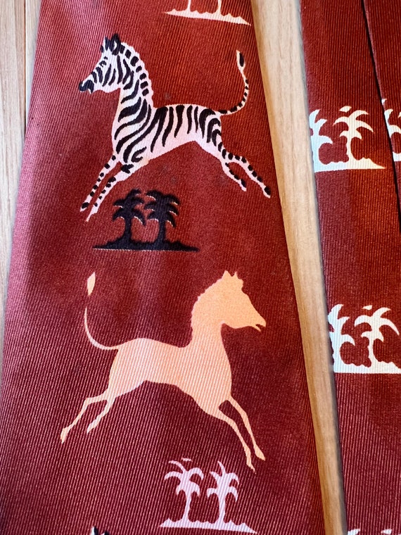 Vintage 1940s-1950s Zebra Print Tie - image 8