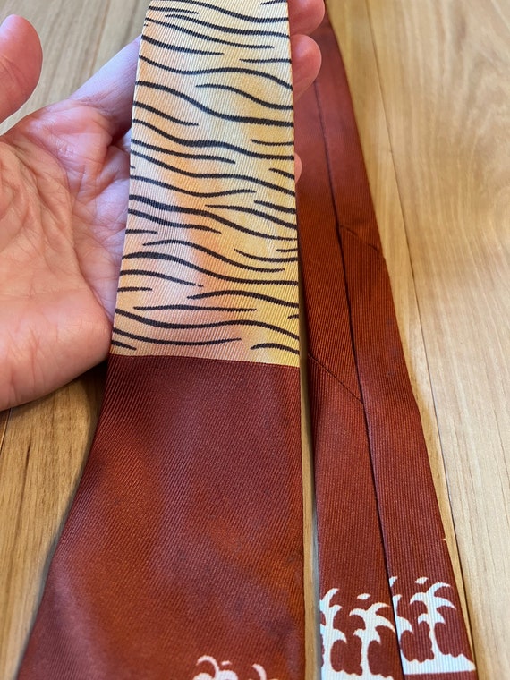 Vintage 1940s-1950s Zebra Print Tie - image 5