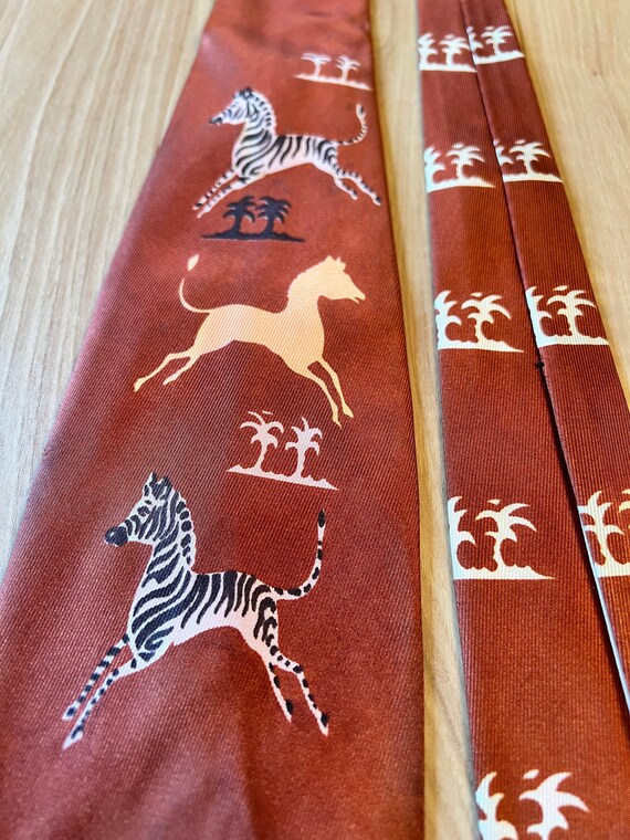 Vintage 1940s-1950s Zebra Print Tie - image 3