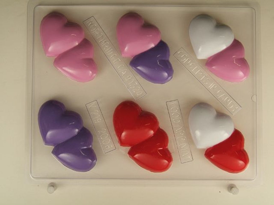 Genneric candy island double heart chocolate mold 609