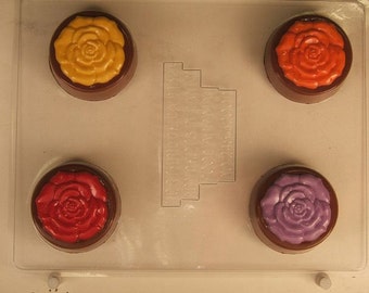 Rose on cookie mold format AO245