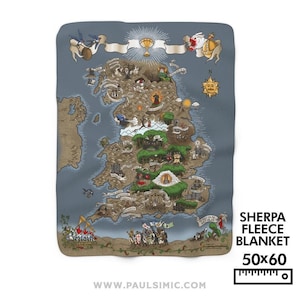 Britain 932AD Sherpa Fleece Blanket - Ancient map gift - dad gift