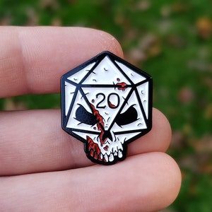 D20 Critical Hitter - Metal Enamel DnD Pin | D&D gifts | Dungeons and Dragons gifts | gift for dm