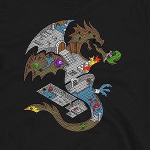 Dungeon Master Dragon Map T-Shirt | Geeky D & D Geschenk