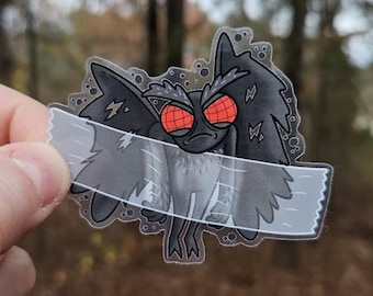 Mothman Caught on Tape Sticker: Waterdichte vinylsticker met afbeelding van een cryptide.