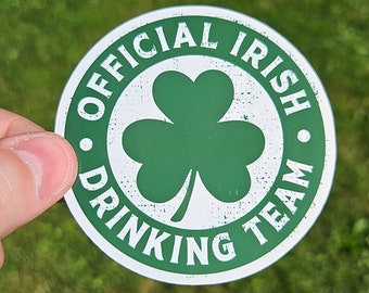Pegatina de trébol del equipo de bebida irlandés / Calcomanía de vinilo impermeable
