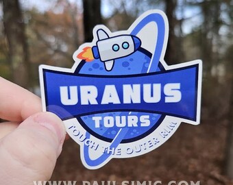 Uranus Tours Sticker: Waterproof Vinyl Space Decal