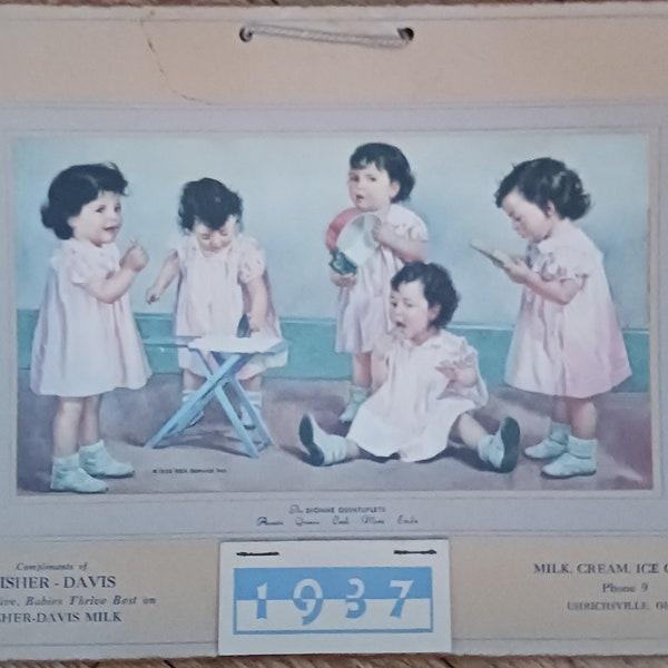 Dionne Quintuplets 1937 Calendar