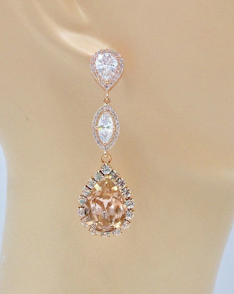 Swarovski Blush Pink Wedding Jewelry Setmorganite Bridal - Etsy