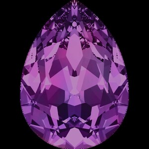May include: A large, pear-shaped, purple gemstone with a faceted cut.