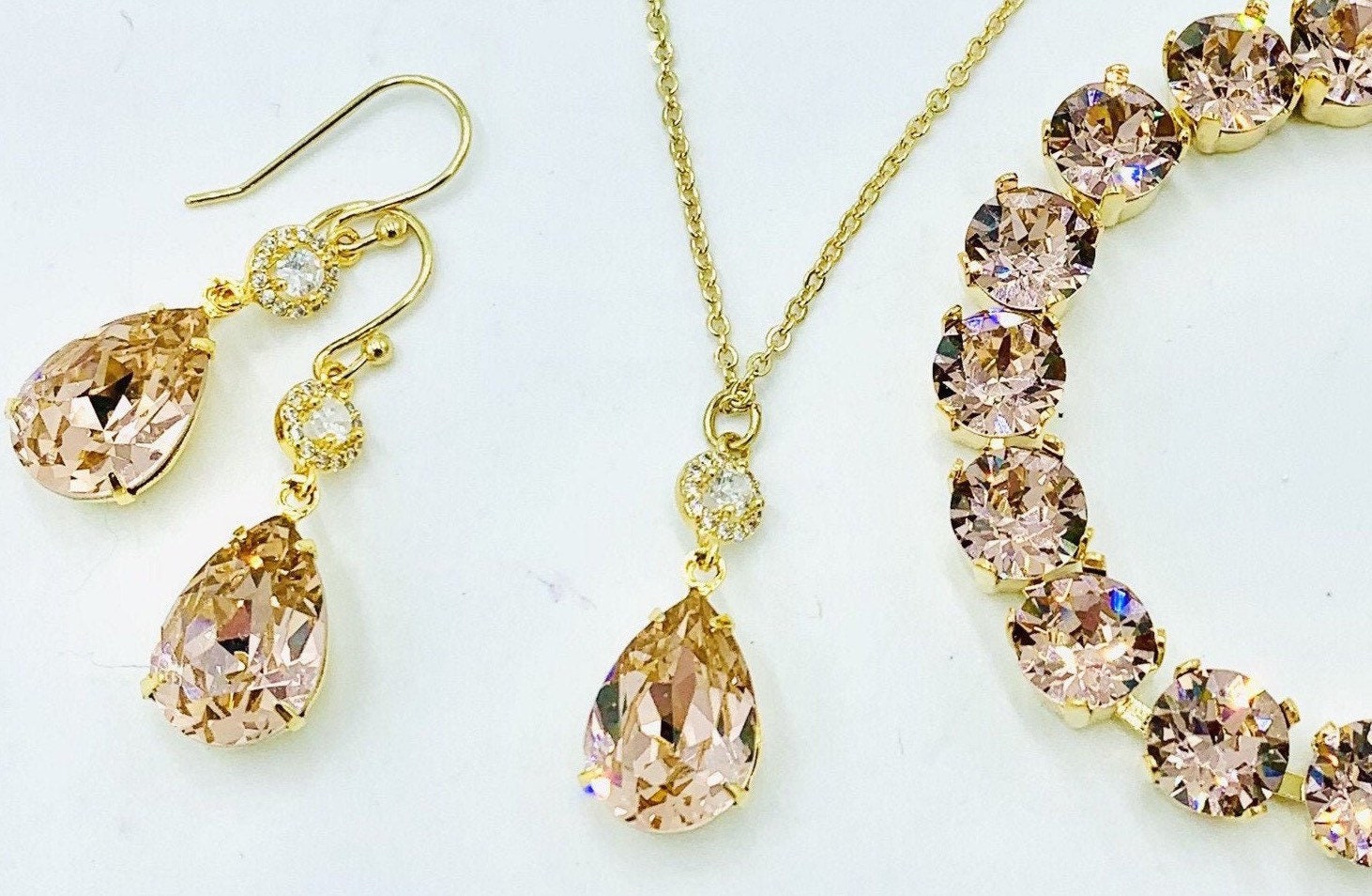 Delicate Blush Pink Wedding Jewelry14K Gold Filled Etsy