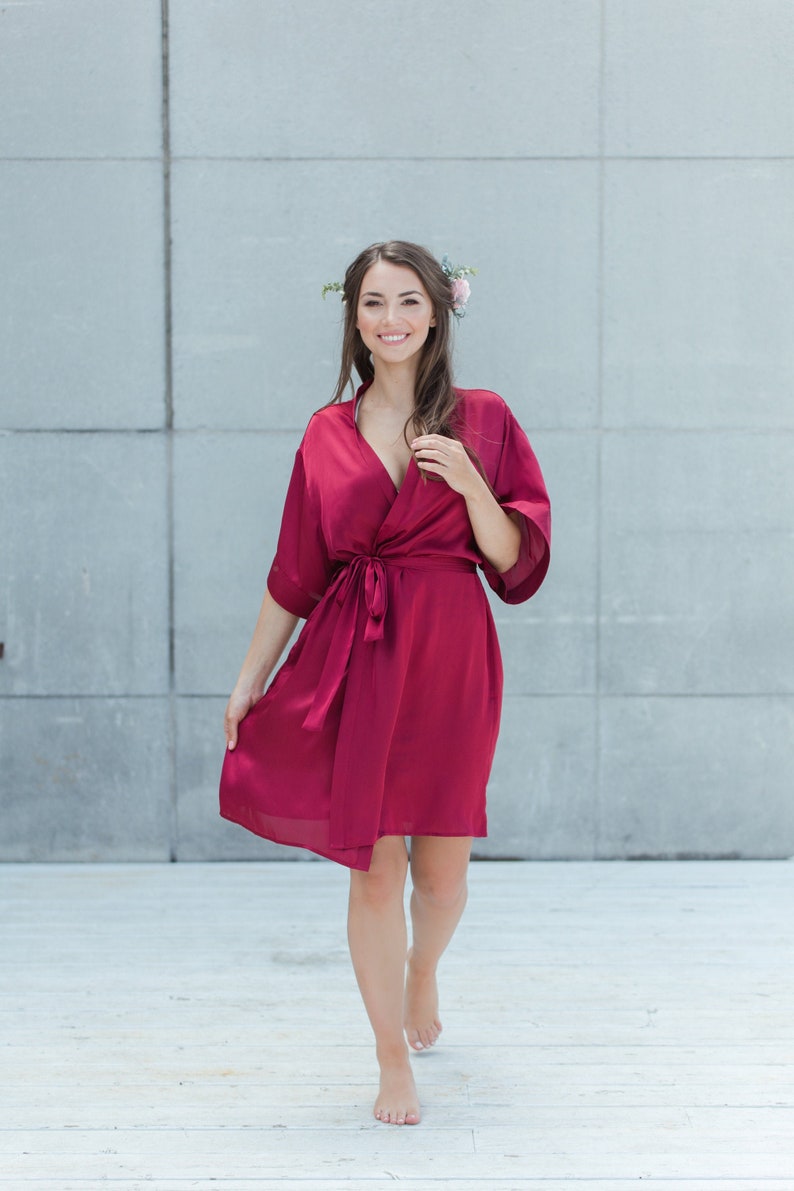 Burgundy Bridesmaid Robes Bridal Robe Getting Ready Robe Etsy New Zealand
