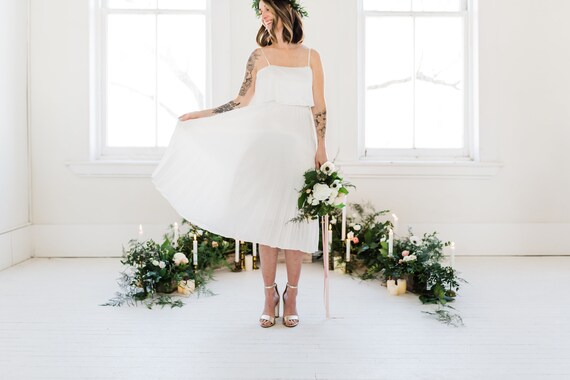 white midi dress for bridal shower