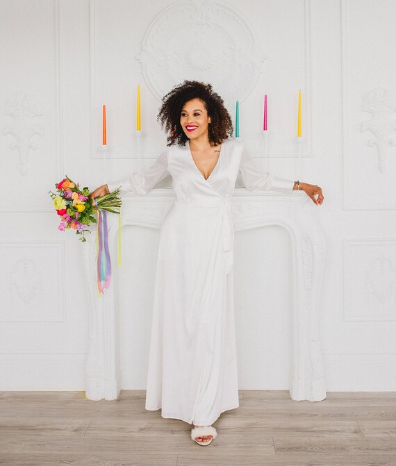 long sleeve elopement dress