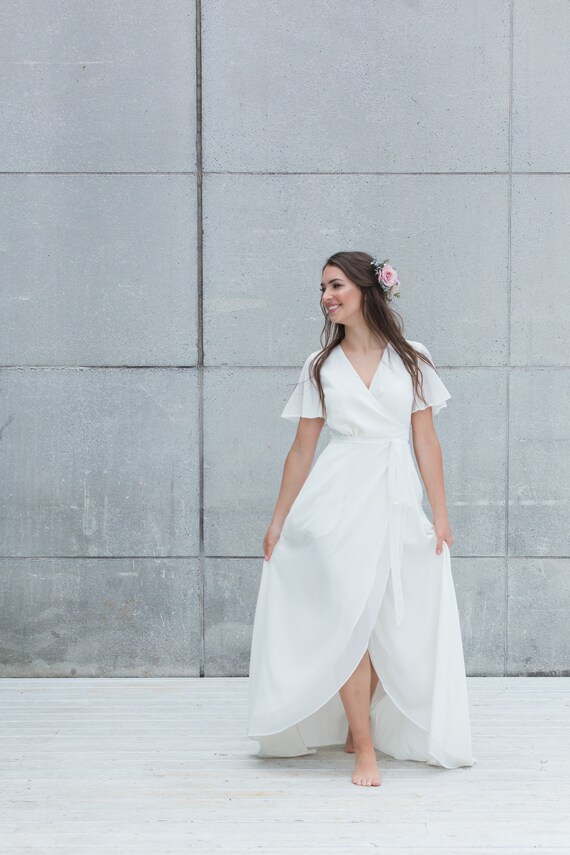simple wrap wedding dress