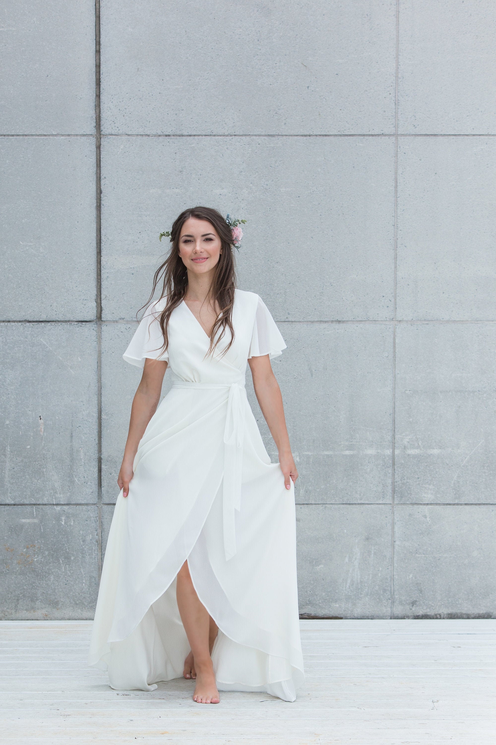 Elopement Dress Wrap Dress Simple ...