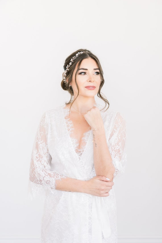 white lace wedding robe