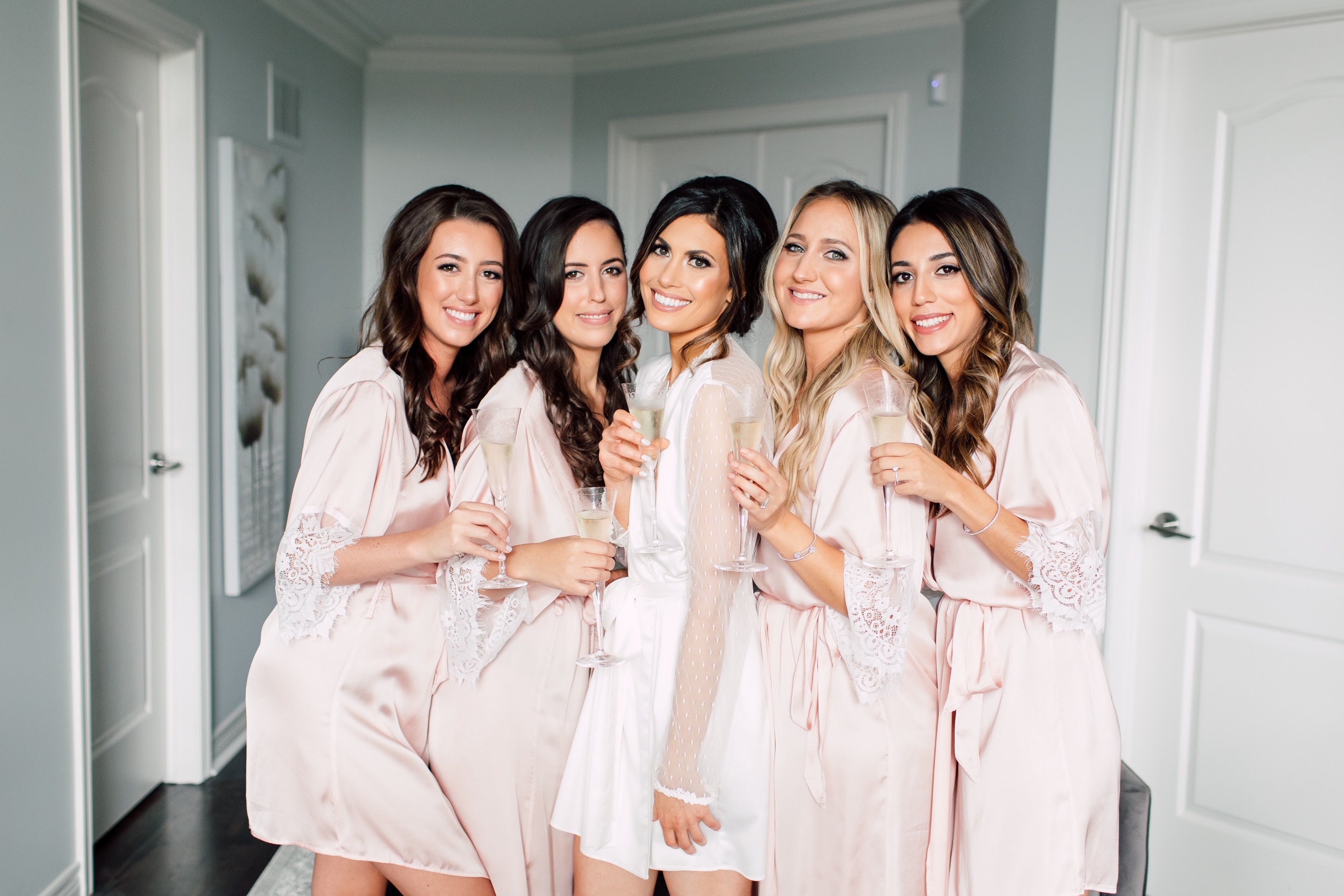 blush bridesmaid robe