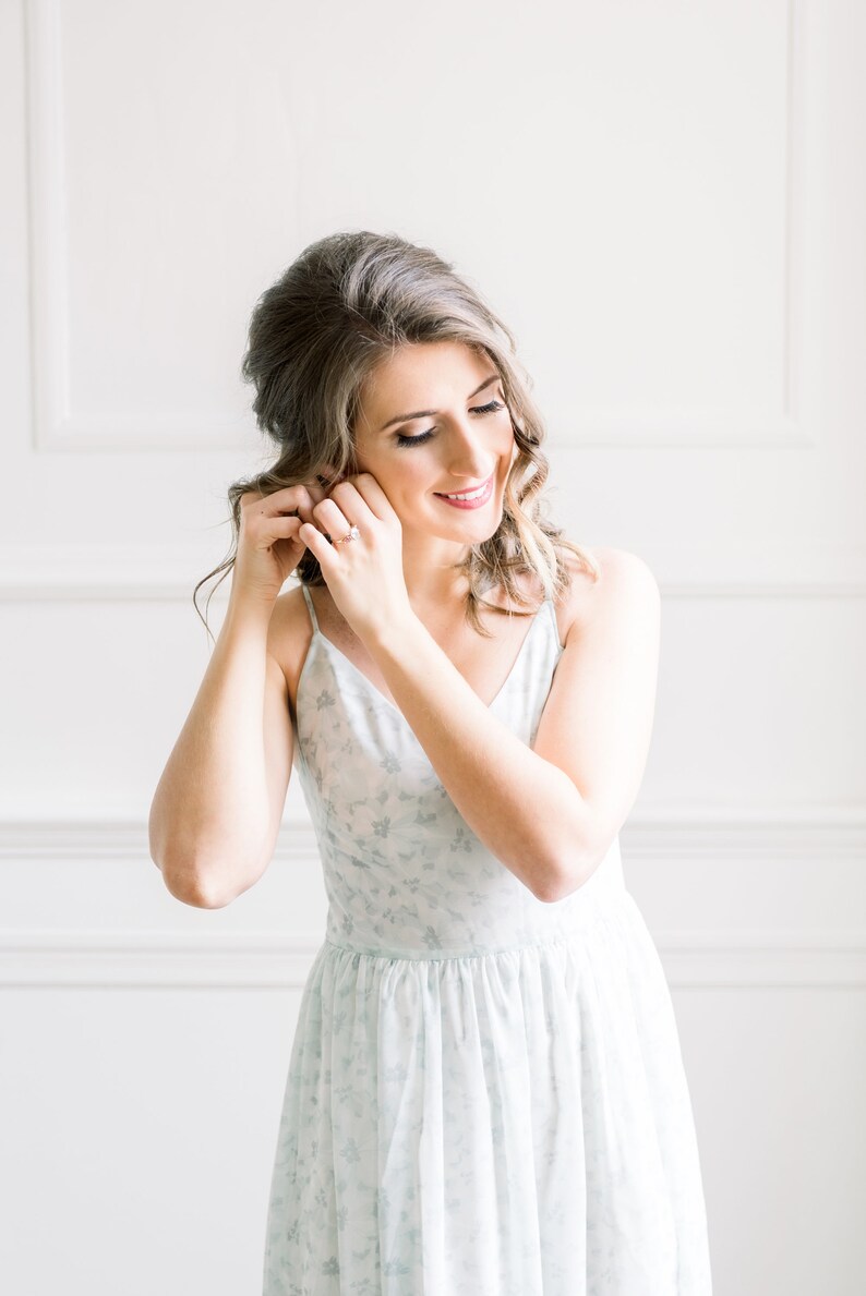 Pastel Floral Print Flowy Dress with Side Pockets Bridesmaid Dress