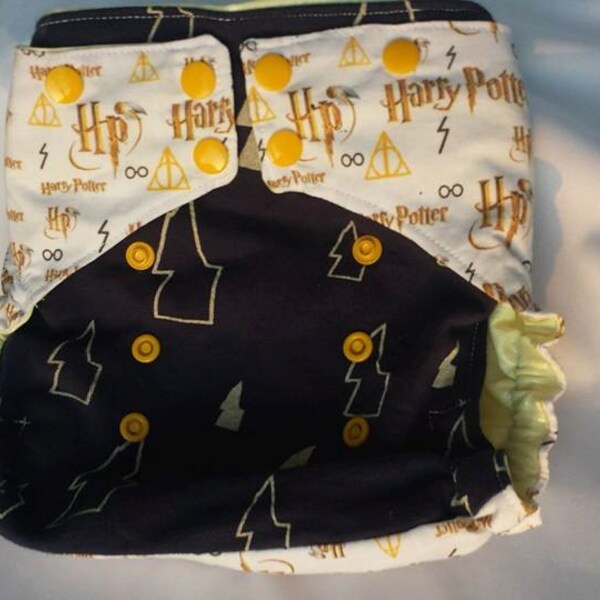 Pocket Cloth Diaper, Cotton Diapers, Onesize Diaper, Reusable Diapers, Washable Diapers, Pocket, Harry Potter, Muggles, Wizard, Wizardry