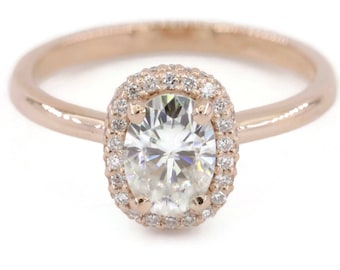 1 carat IGI Certified Oval Lab Diamond Halo Engagement Ring