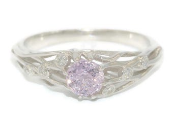 5 mm Pink Natural Sapphire Unique Nature Inspired Ring