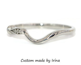 One Of A Kind Asymmetrical Band and Custom Cluster Ring
