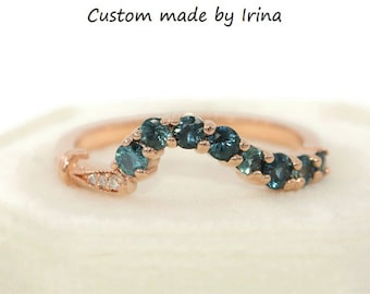 Cluster Ombre Curved Ring Custom Made