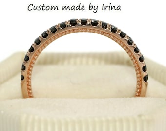 Black Diamond Half Eternity Band Custom Made